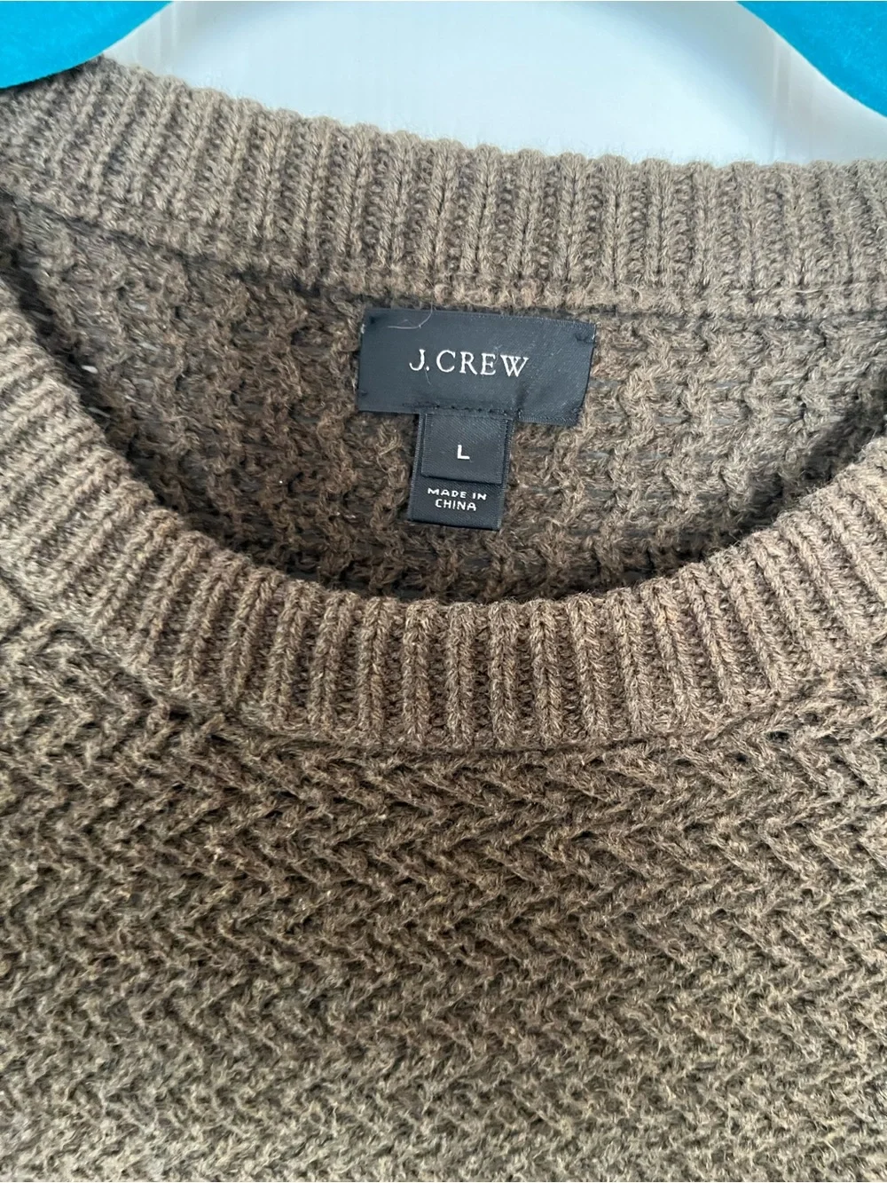 J. Crew Men's SzL Crewneck Sweater, Medium Brown